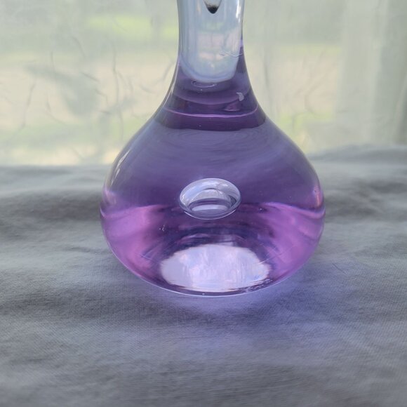 Handblown Czech Bohemian Neodymiim Alexandrite Purple Glass Vase Elegant  9" - Picture 4 of 8
